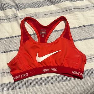 bright red nike sports bra